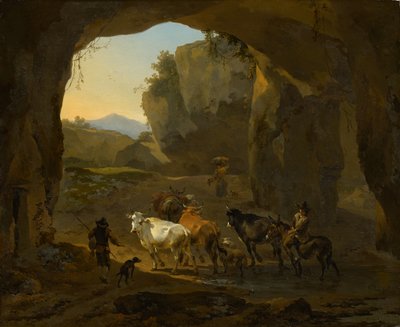 Tehénpásztorok egy barlangban alkotó: Nicolaes Pietersz. Berchem