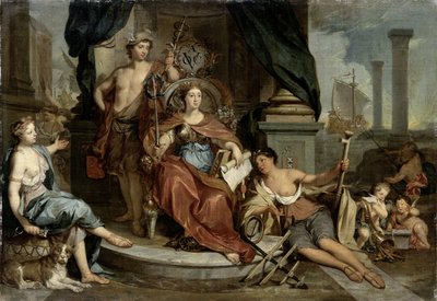 A Holland Kelet-indiai Társaság apoteózisa alkotó: Nicolaes Verkolje