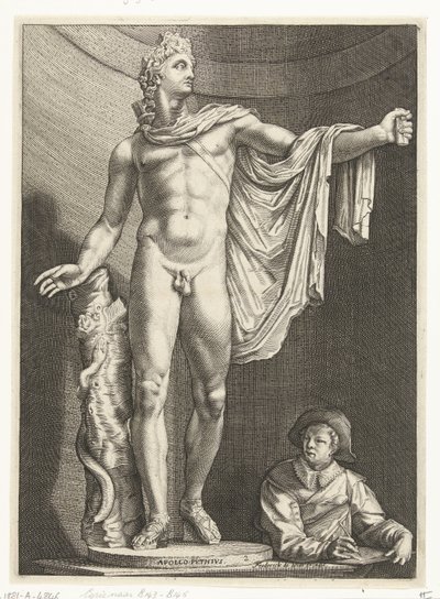 Apollo Belvedere Apollo Pythivs (cím az objektumon) Három antik szobor Rómában Goltzius után (sorozat címe) alkotó: Nicolaes de Bruyn
