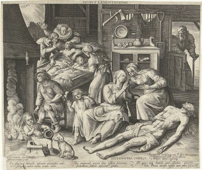 Gyászsal teli ház Domus lamentationis (cím a tárgyon) alkotó: Nicolaes de Bruyn