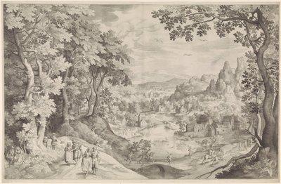 Táj szarvasvadászattal alkotó: Nicolaes de Bruyn