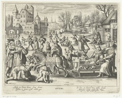 Téli Hyems (cím a tárgyon) Négy évszak (sorozat címe) alkotó: Nicolaes de Bruyn