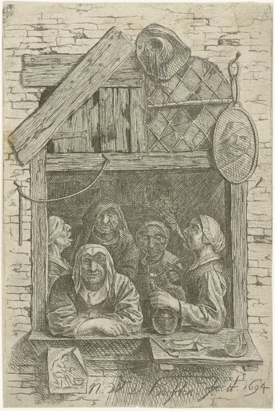 Öt nő az ablakban alkotó: Nicolaes van Haeften