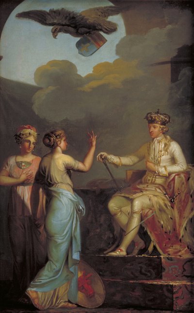 Keresztény VII. A herceg egyesítése Holstein királyi részével 1773-ban alkotó: Nicolai Abildgaard