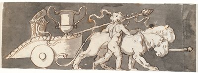 Frieze fiúval az oroszlánok által húzott Bacchus és Mars (vagy Plútó) szekerénél alkotó: Nicolai Abildgaard