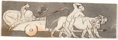 Frieze fiúval az oroszlánok által húzott Bacchus és Mars (vagy Plútó) szekerénél alkotó: Nicolai Abildgaard