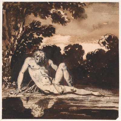 Hyachinthos, Apollón ifjúsága, Narcissus, a patak mellett pihen alkotó: Nicolai Abildgaard