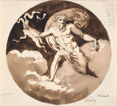 Csütörtök. Jupiter villámmal a jobb kezében alkotó: Nicolai Abildgaard