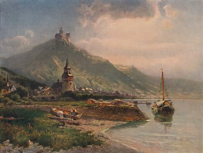 Braubach und die Marksburg, Braubach és Marksburg vára, 1923. alkotó: Nicolai Astudin