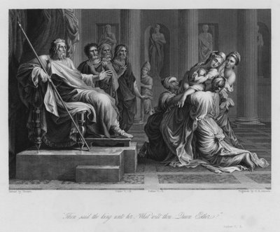 Mózes megtalálása, 2. Exodus, 9 (metszet) alkotó: Nicolas (after) Poussin