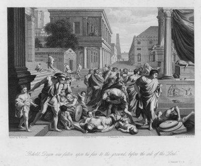 Dagon bukása, I. V. Sámuel, 4 (metszet) alkotó: Nicolas (after) Poussin