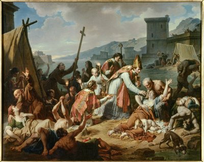 Monsignor de Belsunce hódolata az 1720-as marseille-i pestisjárvány idején. Nicolas Monsiau (1754-1837) festménye alkotó: Nicolas Andre Monsiau