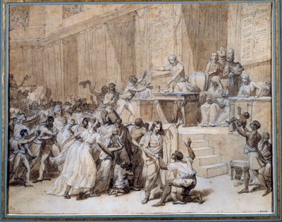 Francia forradalom: a Nemzeti Konvent elrendelte a rabszolgaság eltörlését a gyarmatokon 1794.02.04-én (Pluviose An II 16.) Párizsban. Nicolas Andre Monsiau (1754-1837) tusrajza V. 0,26x0,33 m Párizs, Musee Carnavalet alkotó: Nicolas Andre Monsiau