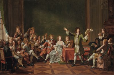 Molière Tartuffe-ot olvas Ninon de Lenclos otthonában alkotó: Nicolas Andre Monsiau