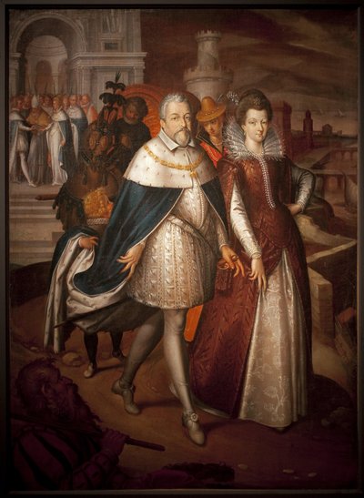 I. Francois de Medicis (1541-1587), Toszkána nagyhercegének és lányának, Marie de Medicisnek (1575-1642), Franciaország leendő királynőjének portréja. A hercegnél az Aranygyapjú Rend nyaklánca van. Nicolas Bollery festménye (meghalt 1630-ban), olaj, vászon alkotó: Nicolas Baullery