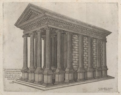 A szerencse temploma Rómában, 16. század., 16. század. alkotó: Nicolas Beatrizet