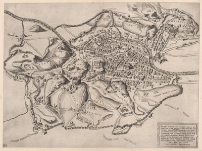 Róma látképe keletről, 16. század., 16. század. alkotó: Nicolas Beatrizet