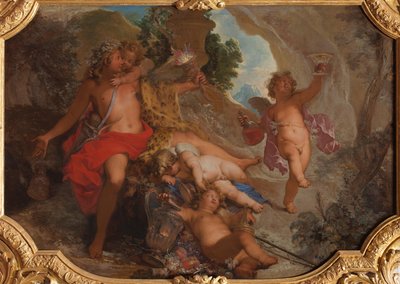 Bacchus mit vier Putten alkotó: Nicolas Bertin