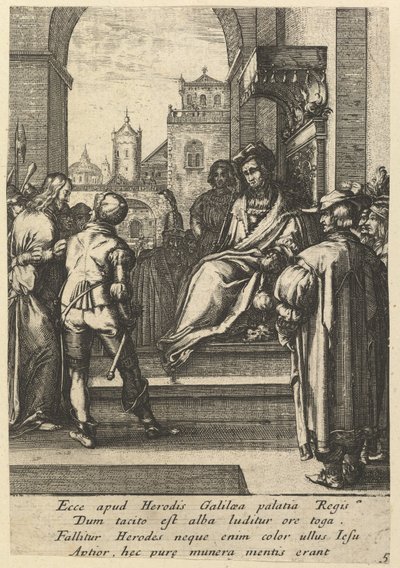 Krisztus Pilátus előtt, Krisztus szenvedéséből, 17. század közepe. alkotó: Nicolas Cochin