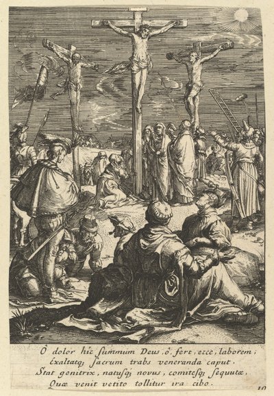 Krisztus a kereszten, Krisztus szenvedéséből, 17. század közepe. alkotó: Nicolas Cochin