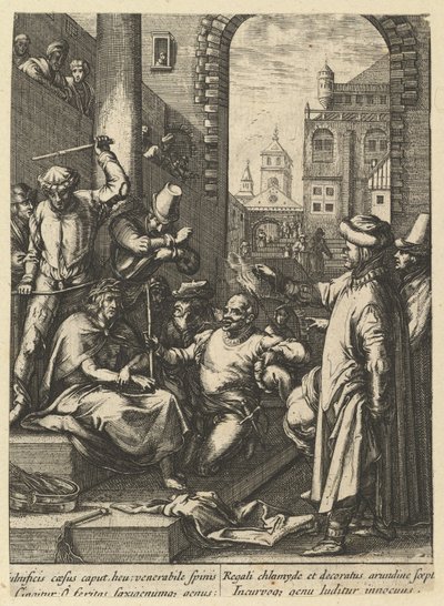 A töviskoronázás, Krisztus szenvedéséből, 17. század közepe. alkotó: Nicolas Cochin