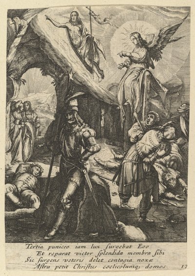 A feltámadás, Krisztus szenvedéséből, 17. század közepe. alkotó: Nicolas Cochin