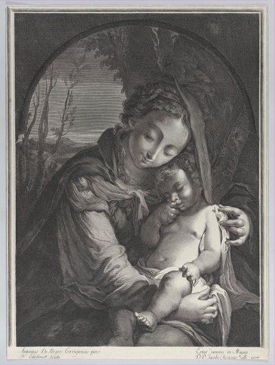 Szűz az alvó Krisztus-gyermekkel, 1708., 1708. alkotó: Nicolas Etienne Edelinck
