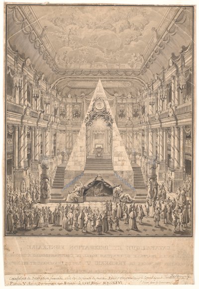 Christiansborg várkápolna V. Frigyes katafalkjával alkotó: Nicolas Henri Jardin