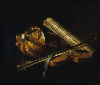 Csendélet hangszerekkel, 1756. alkotó: Nicolas Henri Jeaurat de Bertry