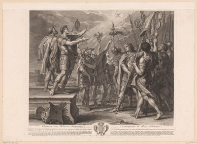 A kereszt jele megjelenik a mennyben Konstantin császárnak Crux Constantino imperatori in coelo visa / La croix apparoit dans le ciel a l