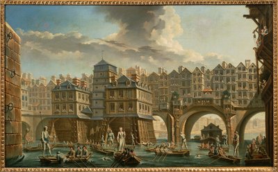 Párizs, hajósok torna Pont Notre-Dame és Pont au Change között alkotó: Nicolas and Jean Baptiste Raguenet