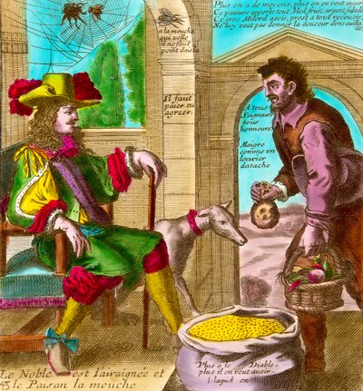 Harmadik ingatlanadó: „A pók és a légy” vagy „A nemes és a paraszt” alkotó: Nicolas and Lagniet Jacques Guerard
