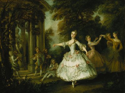 Mademoiselle Salle mint Vénusz a három gráciával, alkotó: Nicolas Lancret