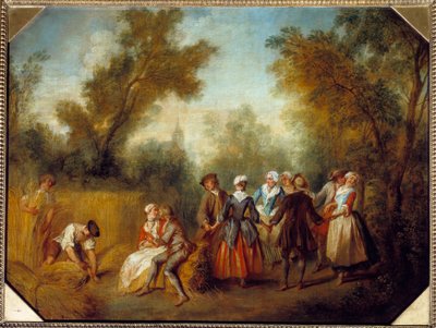 Nyári ország party jelenet betakarítás idején. Nicolas Lancret (1690-1743) festménye 18. század V. 0,69x0,89 m alkotó: Nicolas Lancret