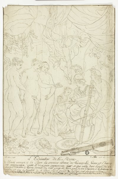 Marie de Medicis oktatása alkotó: Nicolas Pierre Loir