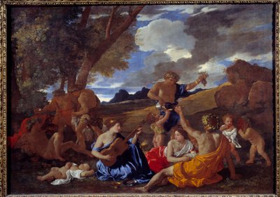 Bacchanale a gitároshoz vagy Nicolas Poussin nagyszerű Bacchanale festménye alkotó: Nicolas Poussin