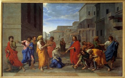 Nicolas Poussin Krisztus és a házasságtörő nő festménye alkotó: Nicolas Poussin