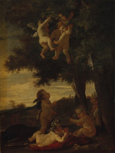 Ámorok és zsenik, 1630-1633 alkotó: Nicolas Poussin
