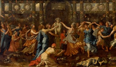 Nőnek álcázott Hymenaios Priapusnak való felajánlás során, 1635 körül (olaj, vászon) (részlet) alkotó: Nicolas Poussin