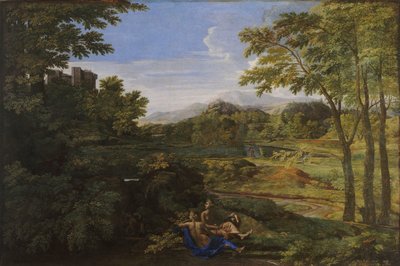 Táj két nimfával és egy kígyóval, 1659 körül alkotó: Nicolas Poussin