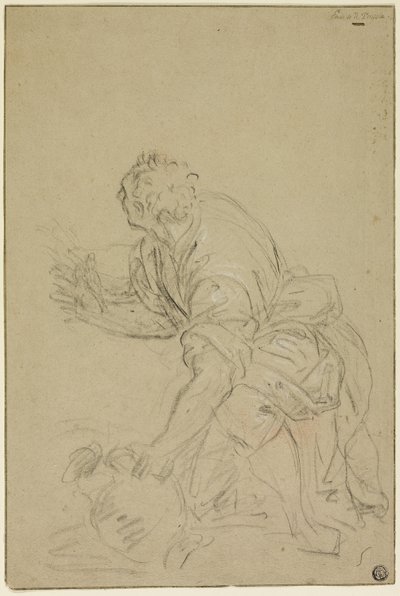 Térdelő férfi kancsóval (recto); álló férfi (verso) alkotó: Nicolas Poussin