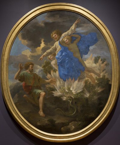 Mózes és az égő bokor alkotó: Nicolas Poussin