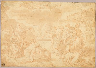 Noé áldozata alkotó: Nicolas Poussin
