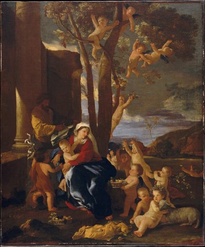 The Rest on the Flight to Egyiptom, 1627 körül alkotó: Nicolas Poussin