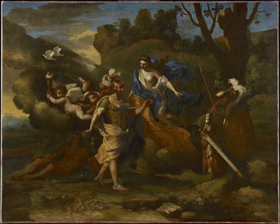 Vénusz, Aeneas anyja, Vulkán által kovácsolt karokkal ajándékozza meg, 1635 körül (olaj, vászon) alkotó: Nicolas Poussin