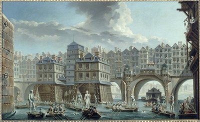 Tengerészverseny, a Pont Notre-Dame és a Pont au Change között alkotó: Nicolas Raguenet