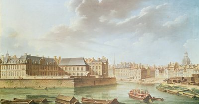 Az Ile Saint-Louis és a Hotel de Bretonvilliers 1757-ben alkotó: Nicolas Raguenet