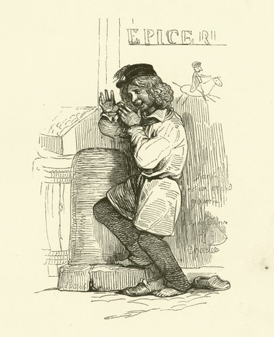 A Gamin (metszet) alkotó: Nicolas Toussaint (after) Charlet