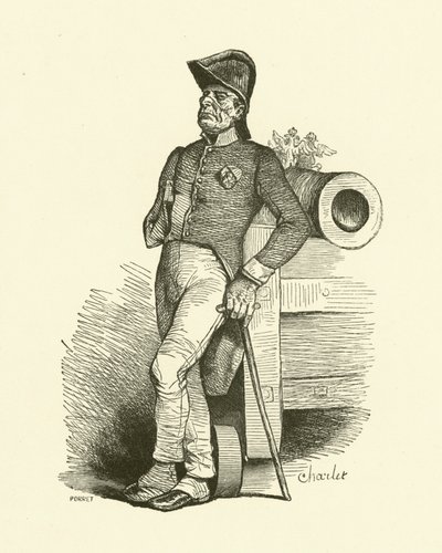 A nyugdíjas (metszet) alkotó: Nicolas Toussaint (after) Charlet