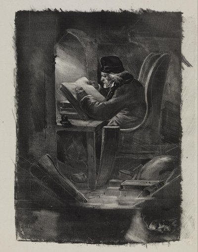 Kísérlet rézmetszetben (egy földrajztudós) alkotó: Nicolas Toussaint Charlet